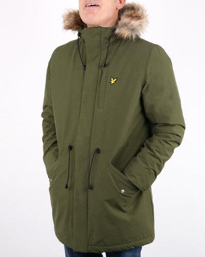 Lyle And Scott Parka mit abnehmbarem Pelz- und Fleecefutter in Grün