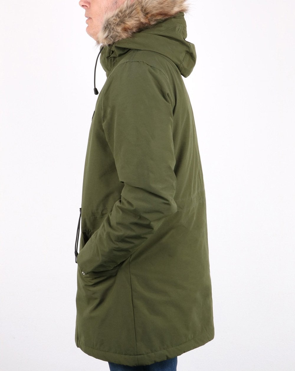 Lyle And Scott detachable Fur Fleece lined Parka Green