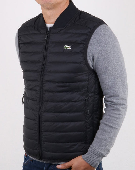 Lacoste Lacoste – Steppweste mit Kontrastfutter in Schwarz