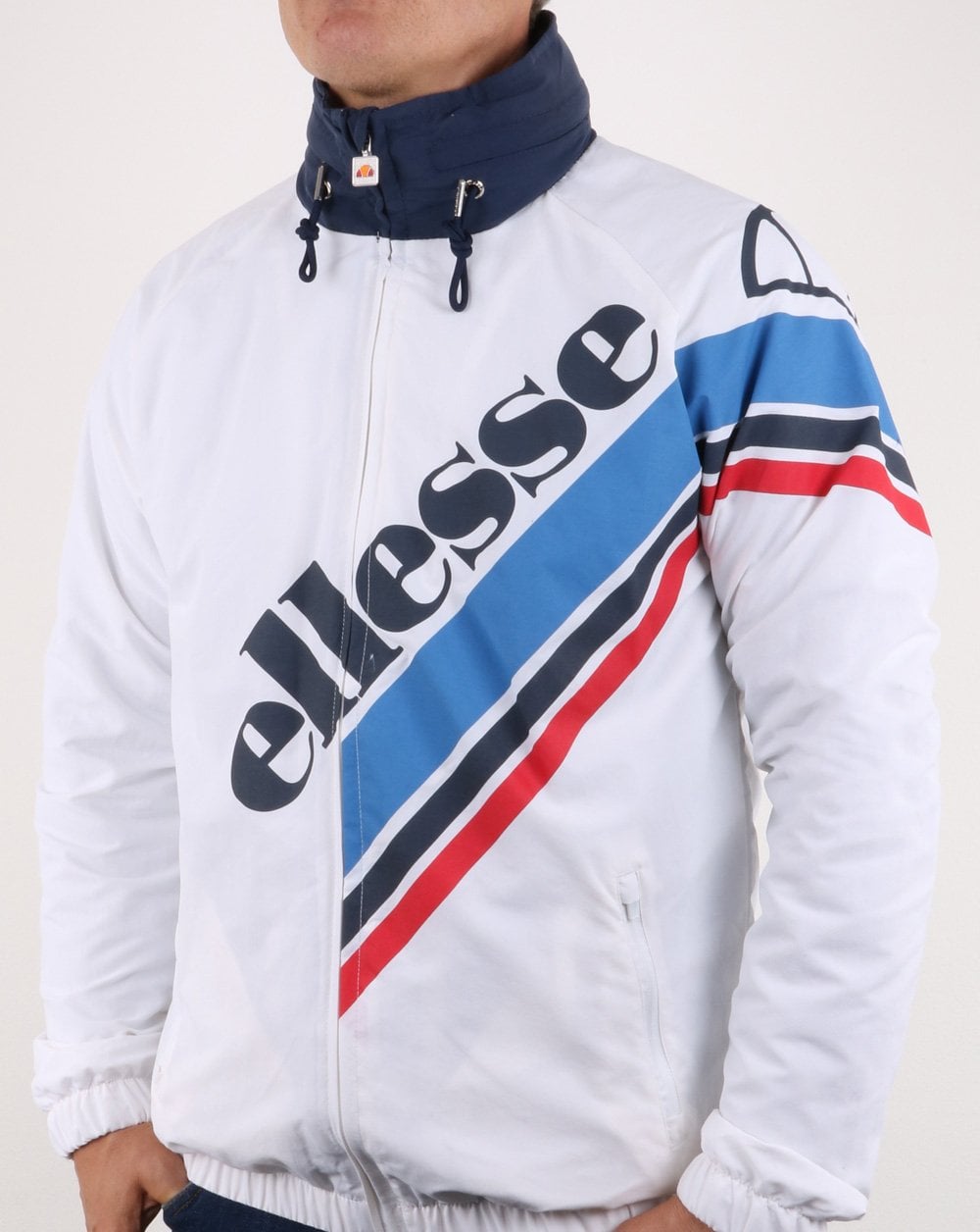 Ellesse – Italia – Swoosh-Trainingsjacke in Weiß