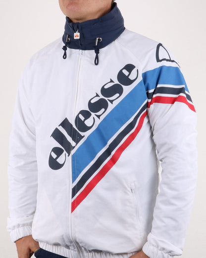 Ellesse – Italia – Swoosh-Trainingsjacke in Weiß