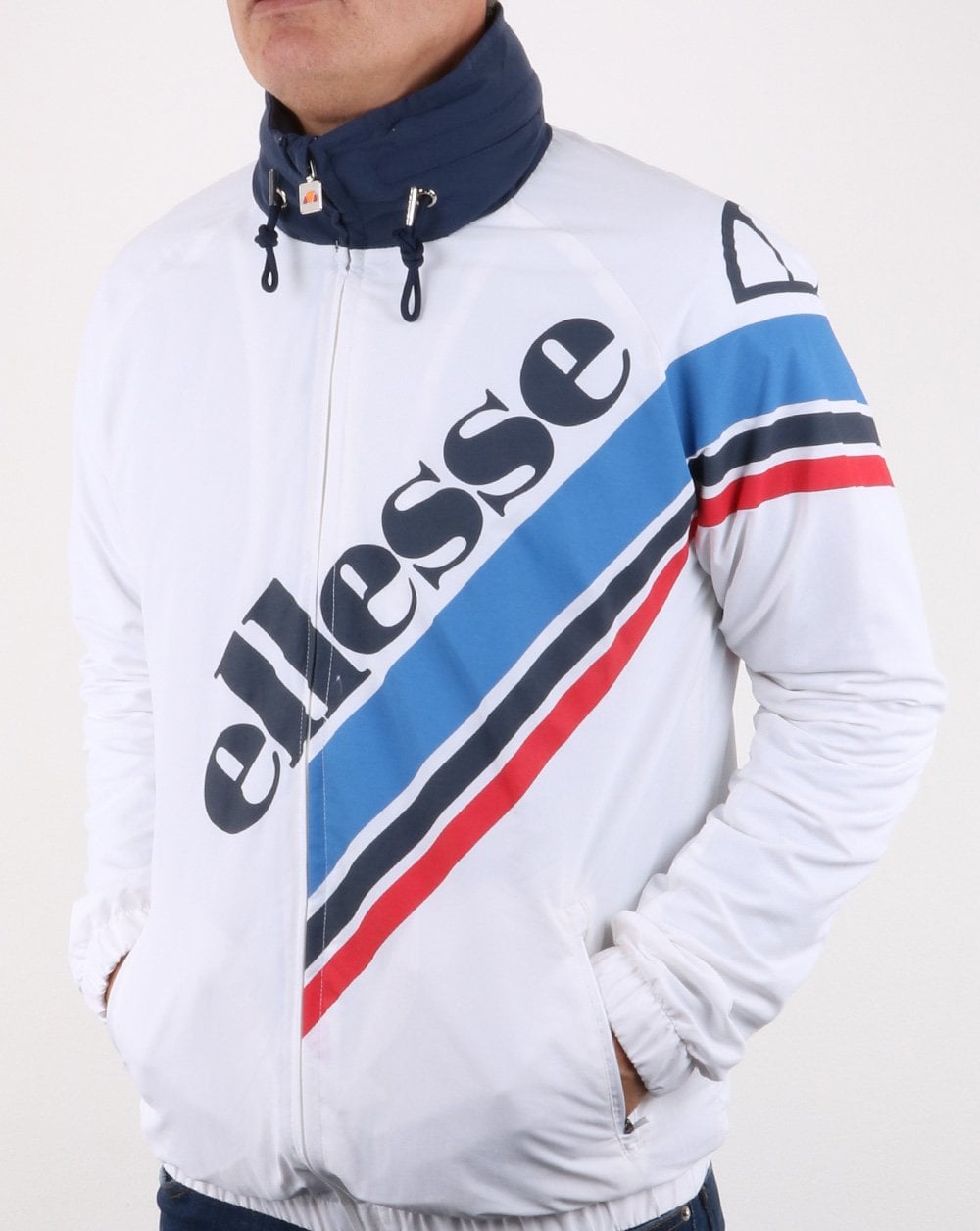 Ellesse – Italia – Swoosh-Trainingsjacke in Weiß