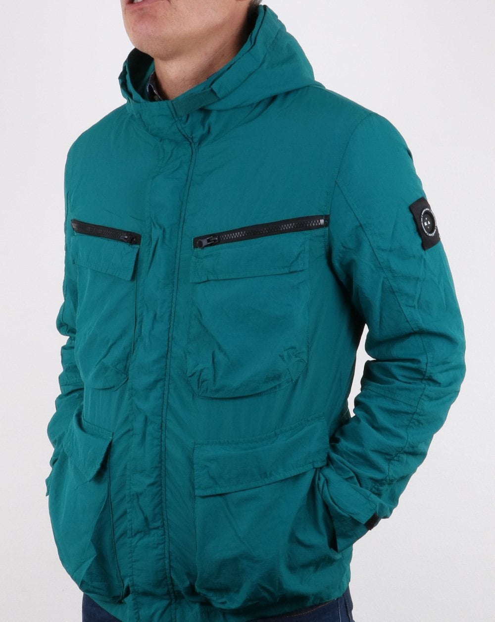 Marshall Artist – Garment Dyed Jacke in Dunkelblau