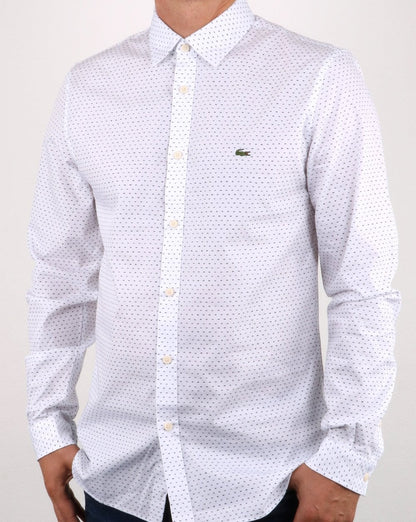 Lacoste Hemd Weiß/Blau