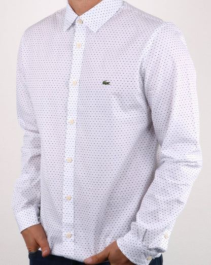 Lacoste Hemd Weiß/Blau