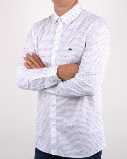 Lacoste Hemd Weiß/Blau
