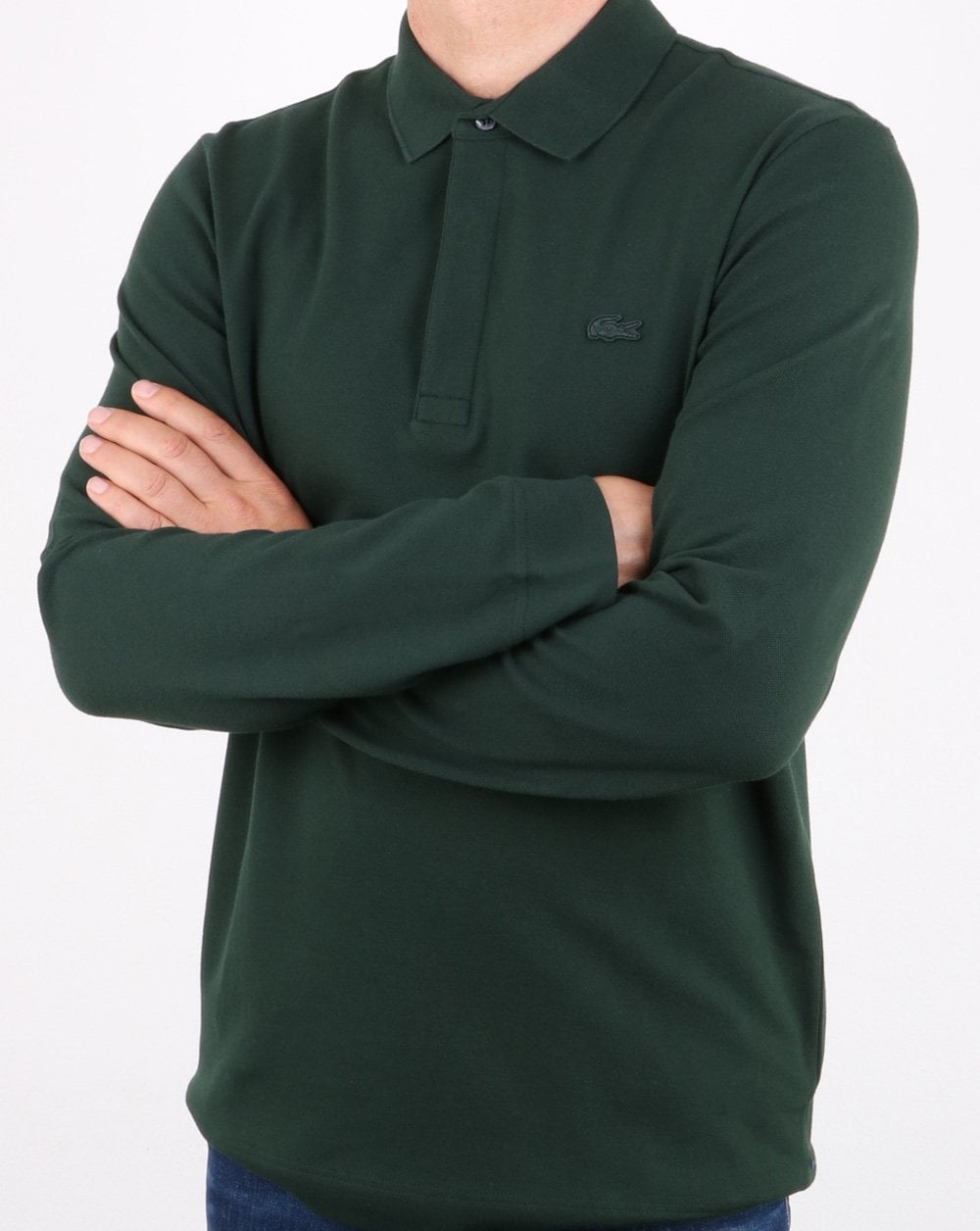 Lacoste Langarm-Poloshirt Dunkelgrün