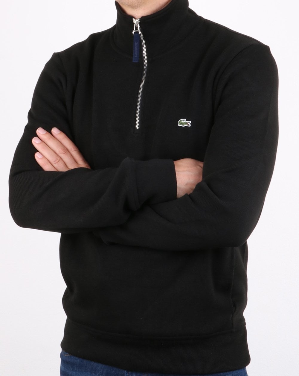 Lacoste Quarter Zip Sweatshirt Black/navy