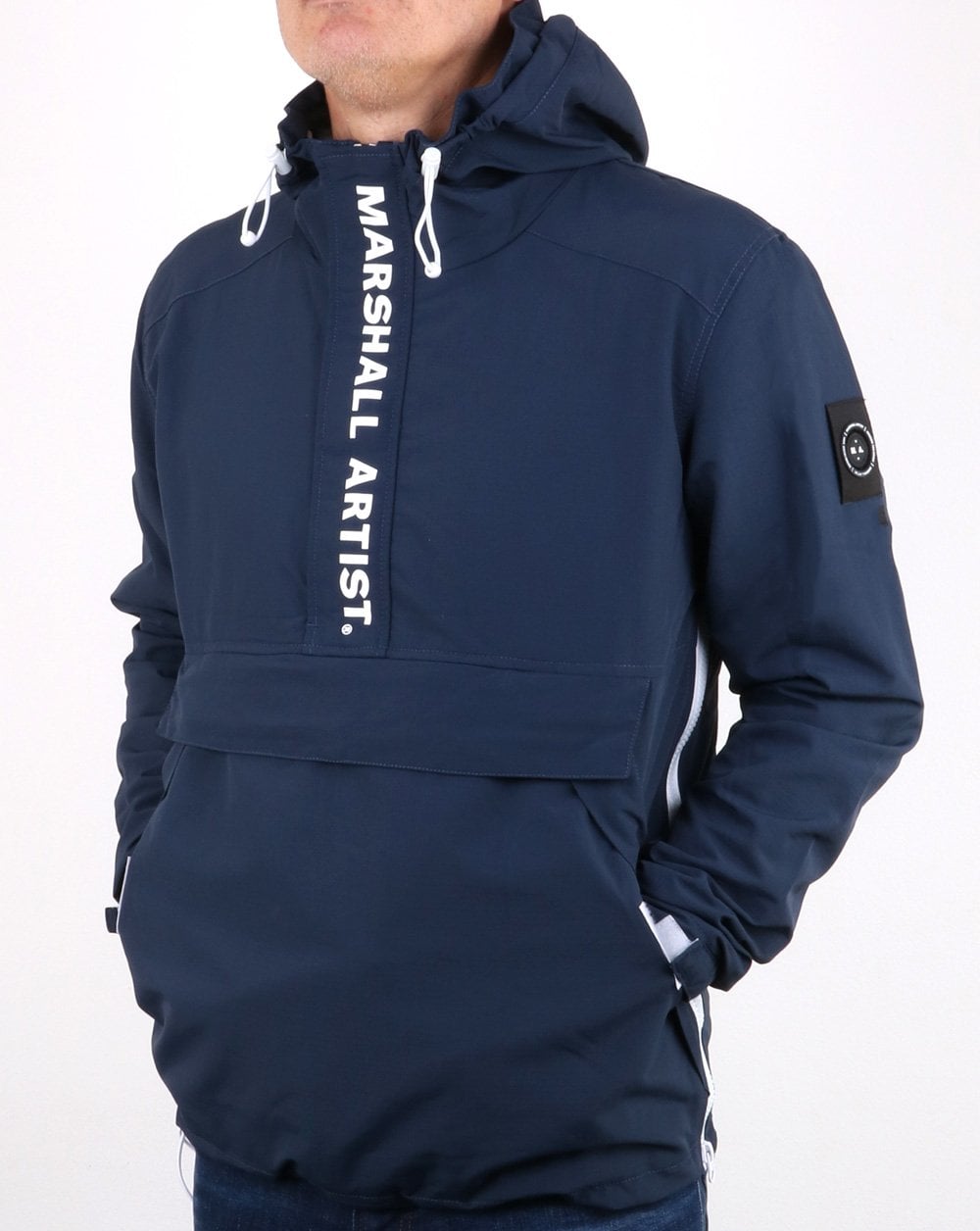 Marshall Artist Ripstop-Jacke mit halbem Reißverschluss, Marineblau