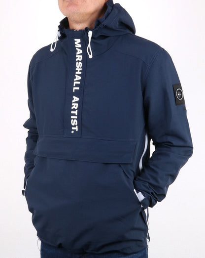 Marshall Artist Ripstop-Jacke mit halbem Reißverschluss, Marineblau