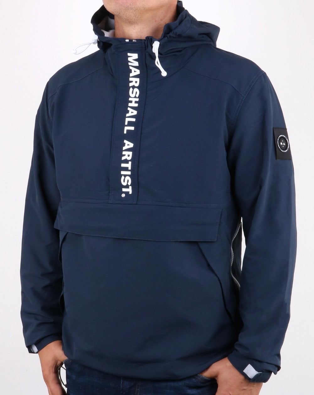 Marshall Artist Ripstop-Jacke mit halbem Reißverschluss, Marineblau