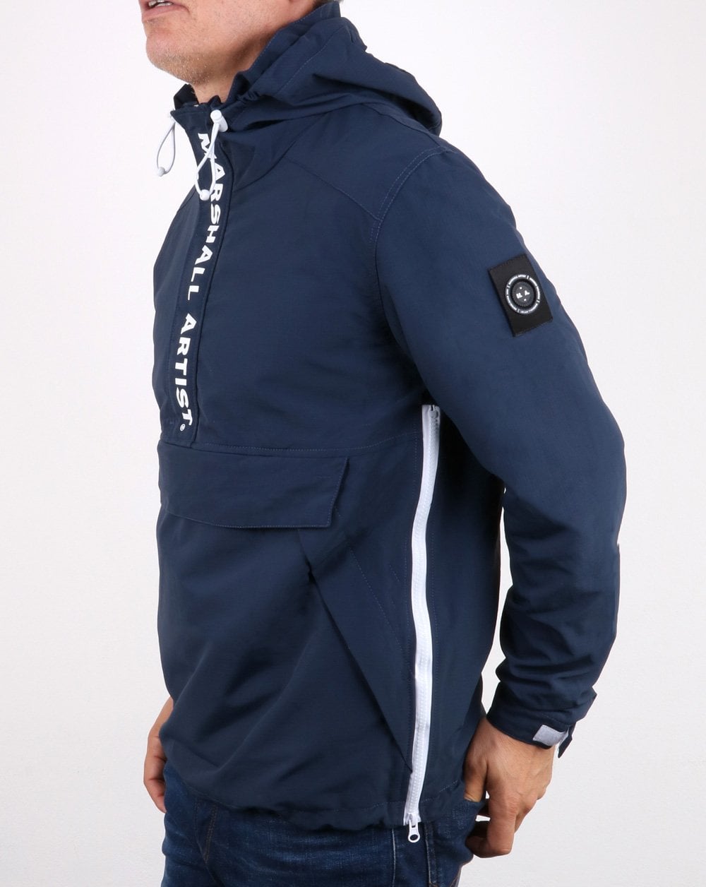Marshall Artist Ripstop-Jacke mit halbem Reißverschluss, Marineblau