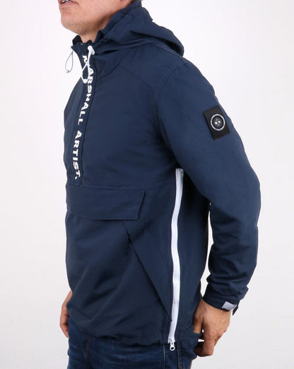 Marshall Artist Ripstop-Jacke mit halbem Reißverschluss, Marineblau
