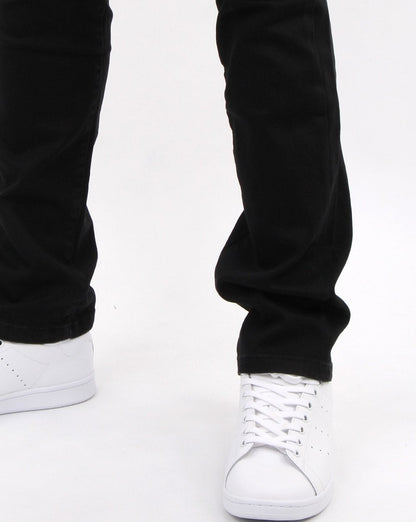 Marshall Artist – Schmal zulaufende Jeans in Schwarz mit Stückfärbung