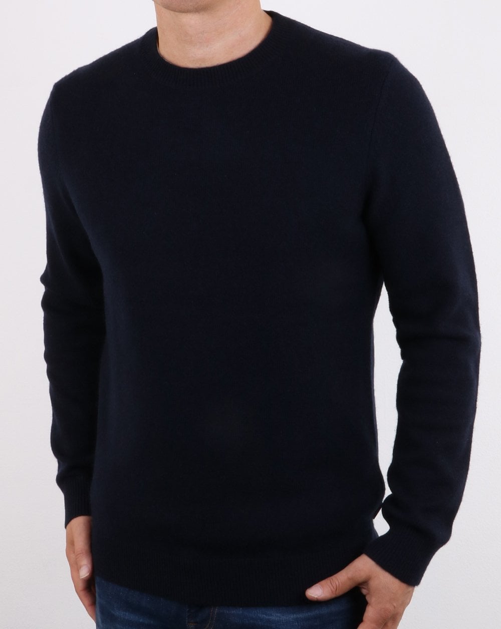 Aquascutum Lance Rundhalspullover aus Lammwolle, Marineblau