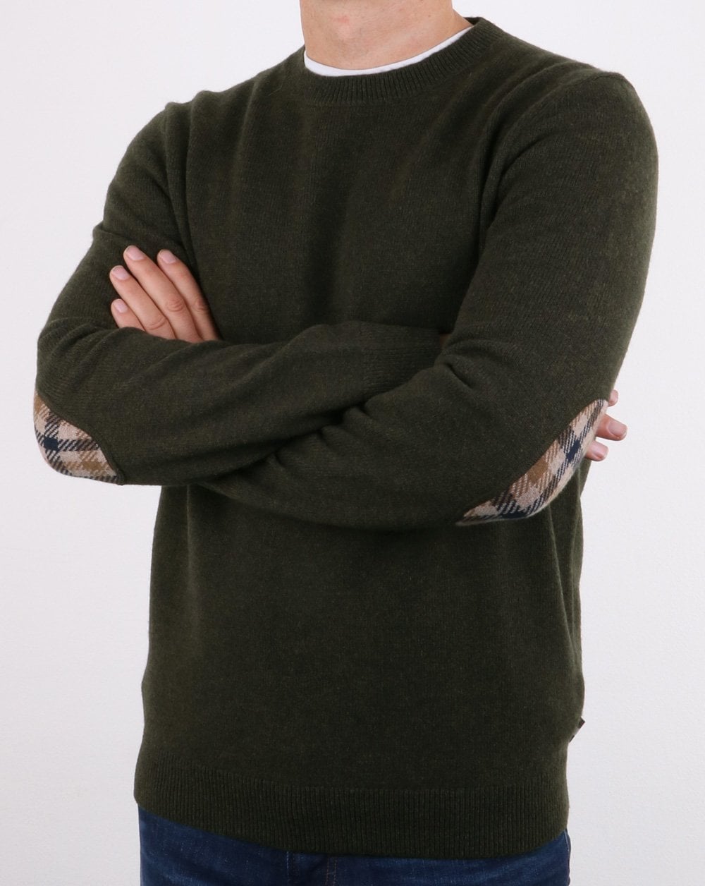 Aquascutum Lance Lammwollpullover Militärgrün
