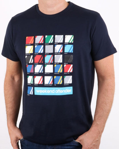Weekend Offender – T-Shirt mit Streifen in Marineblau