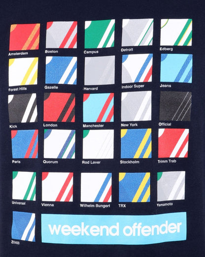 Weekend Offender – T-Shirt mit Streifen in Marineblau