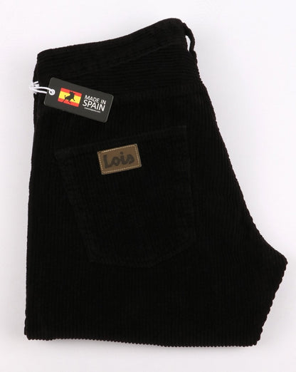 Lois Terrace – Jumbo-Cordhose im Regular Taper Fit – Schwarz