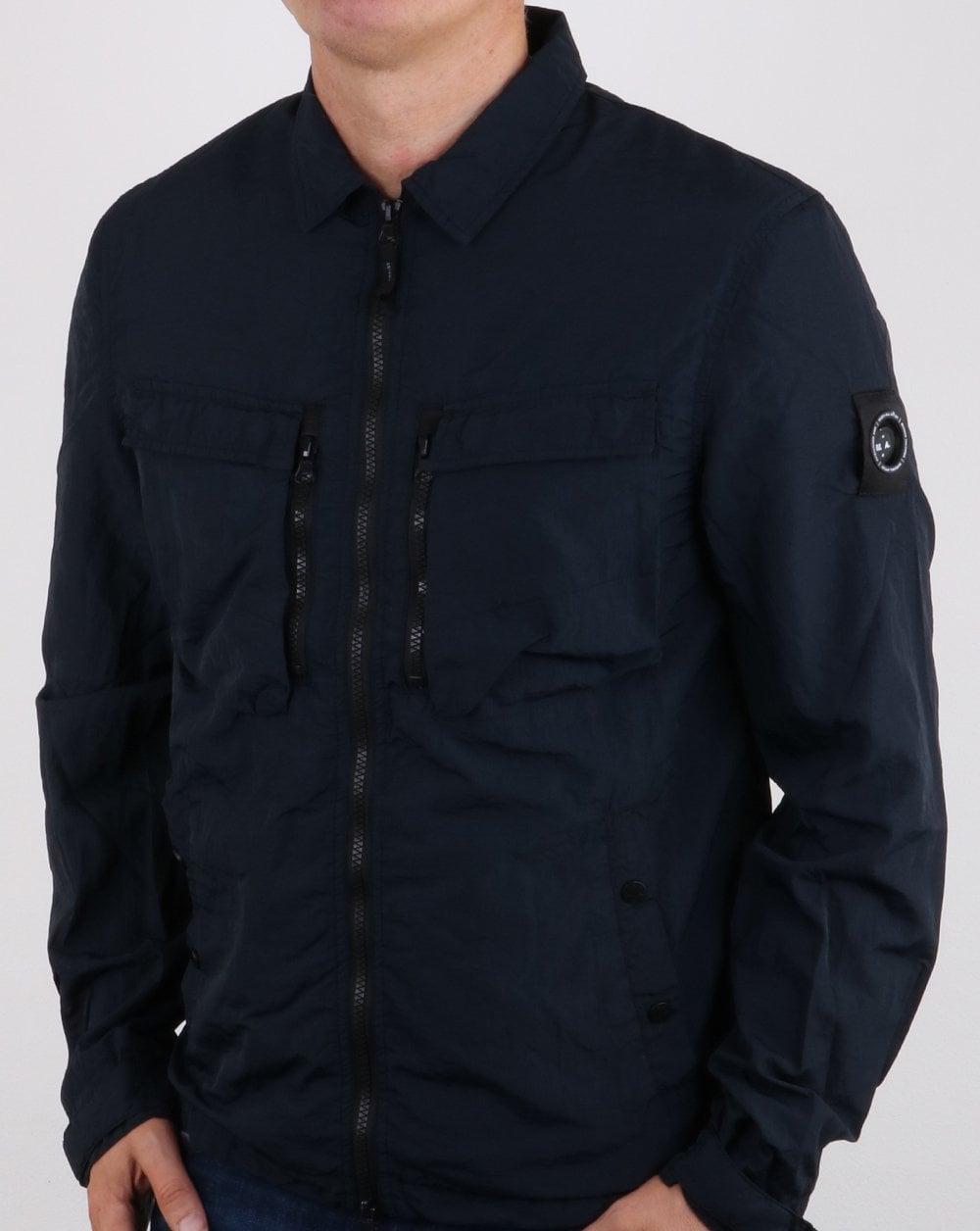 Marshall Artist Garment Dyed Overshirt Marineblau