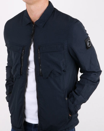 Marshall Artist Garment Dyed Overshirt Marineblau
