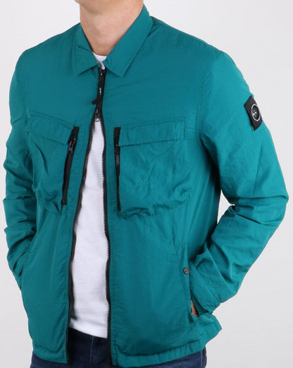 Marshall Artist Garment Dyed Overshirt Blaugrün
