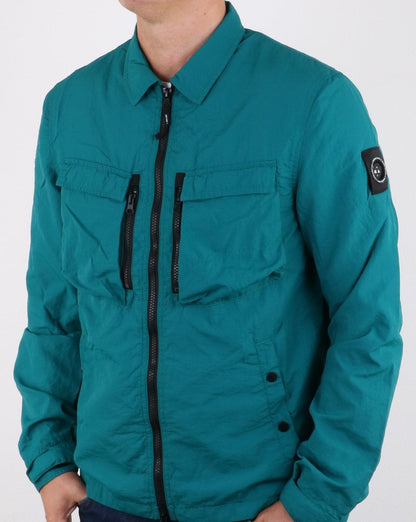 Marshall Artist Garment Dyed Overshirt Blaugrün