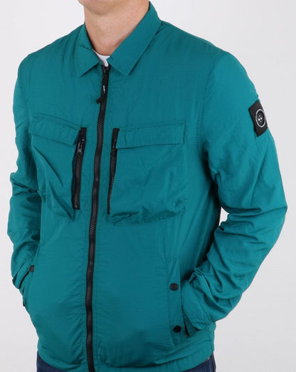 Marshall Artist Garment Dyed Overshirt Blaugrün