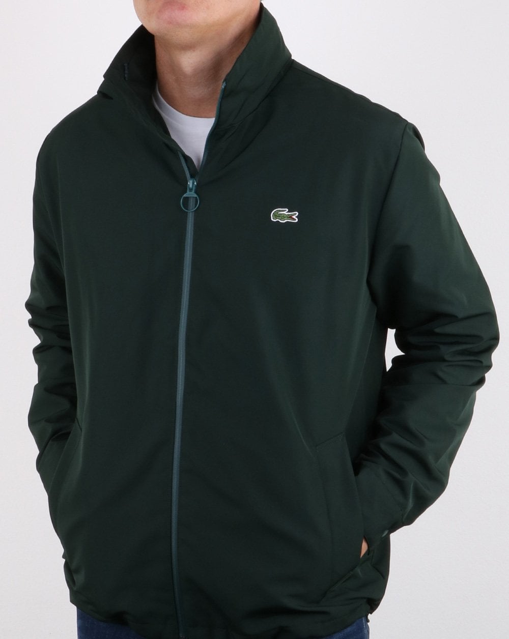 Lacoste Jacke mit verdeckter Kapuze, Dunkelgrün