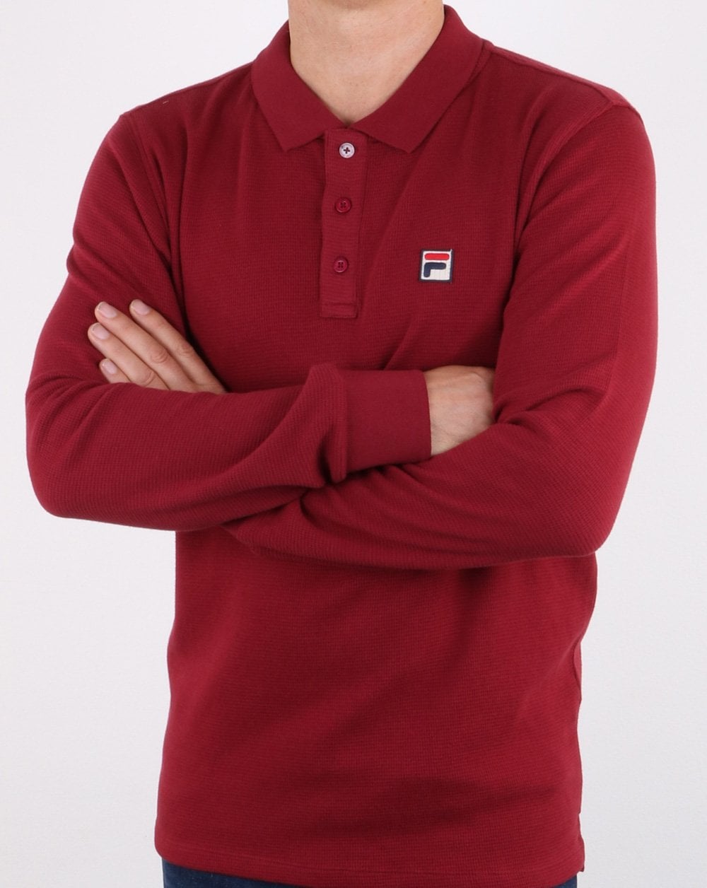 Fila Vintage Langarm-Poloshirt Tibetrot