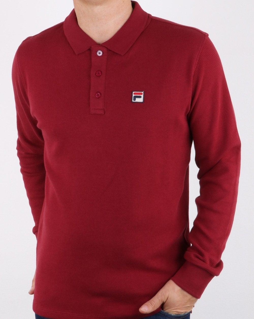 Fila Vintage Langarm-Poloshirt Tibetrot