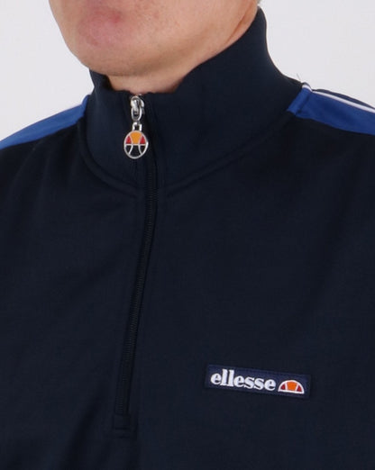 Ellesse – Vinio – Trainingsjacke mit Viertelreißverschluss in Marineblau