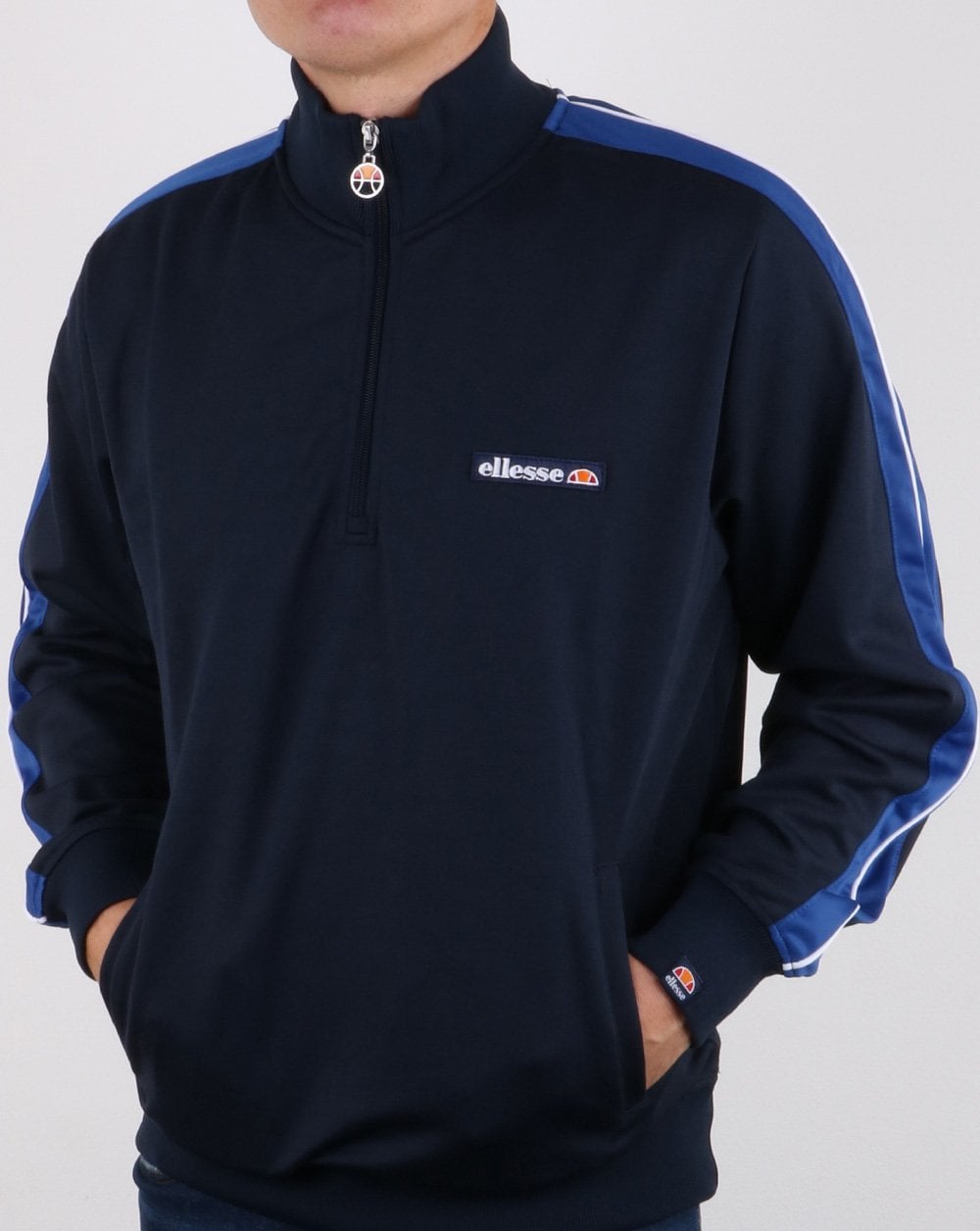 Ellesse – Vinio – Trainingsjacke mit Viertelreißverschluss in Marineblau