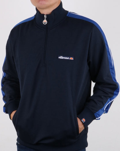 Ellesse – Vinio – Trainingsjacke mit Viertelreißverschluss in Marineblau