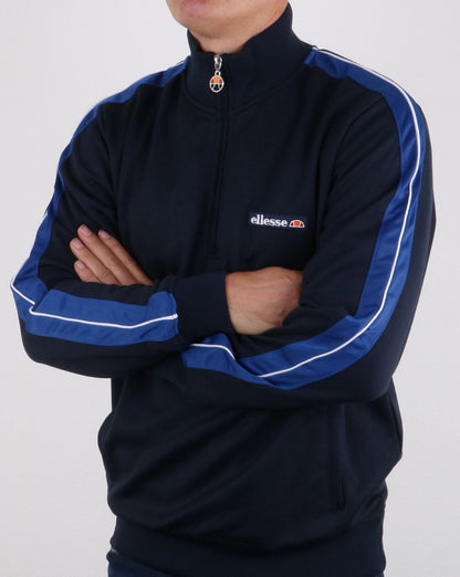 Ellesse – Vinio – Trainingsjacke mit Viertelreißverschluss in Marineblau