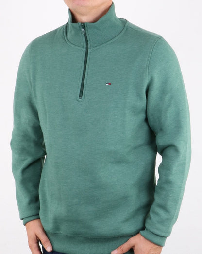Tommy Hilfiger – Pullover mit halbem Reißverschluss, Jägergrün