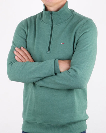 Tommy Hilfiger – Pullover mit halbem Reißverschluss, Jägergrün