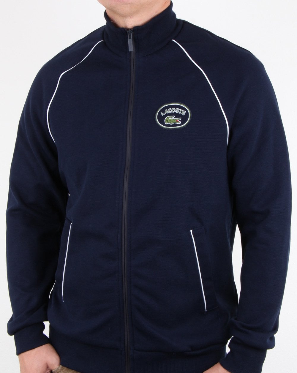 Lacoste Milano – Vintage-Trainingsjacke aus Baumwolle in Marineblau