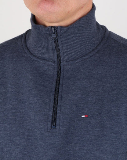 Tommy Hilfiger – Pullover mit halbem Reißverschluss in Marineblau