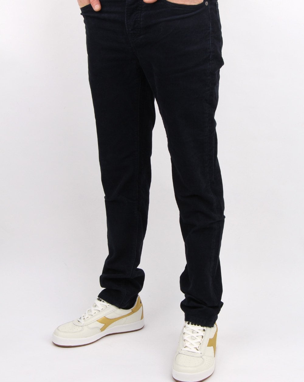 Pretty Green – Alastair – Cordhose mit 5 Taschen, Marineblau