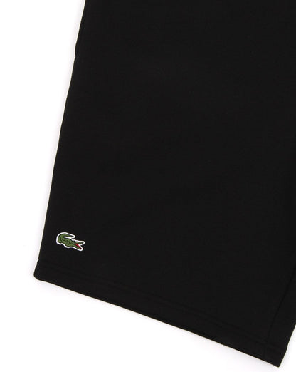 Lacoste – Fleece-Shorts mit Gesäßtasche in Schwarz