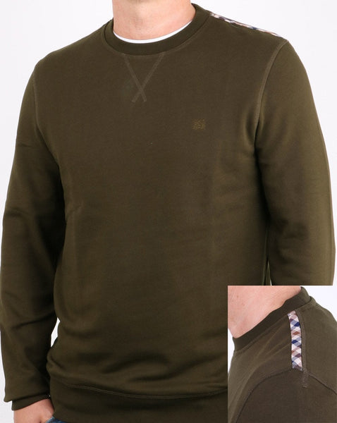 Aquascutum Oliver Crew Neck Sweatshirt Military Green