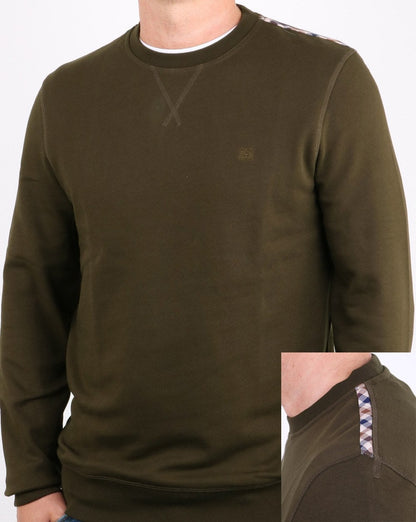 Aquascutum Oliver Sweatshirt mit Rundhalsausschnitt, Militärgrün