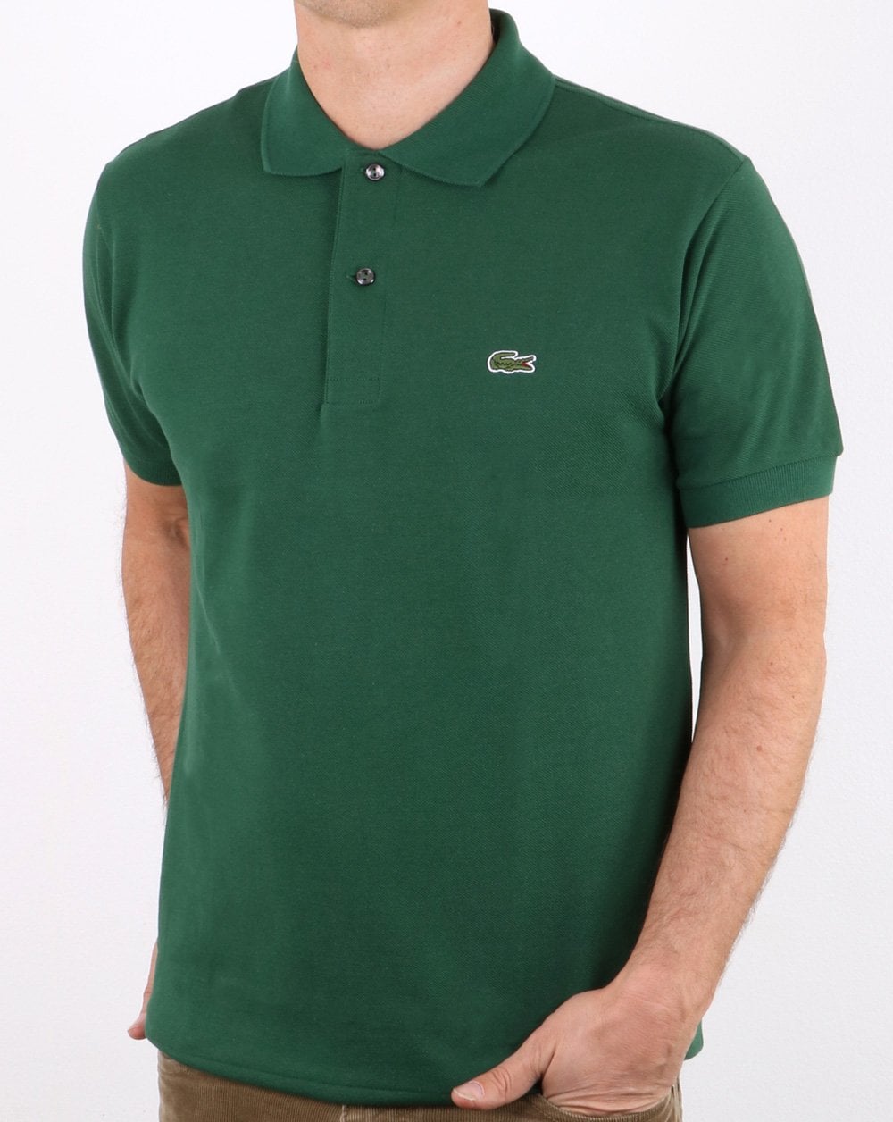 Lacoste – Klassisches Poloshirt mit zwei Knöpfen, Grün
