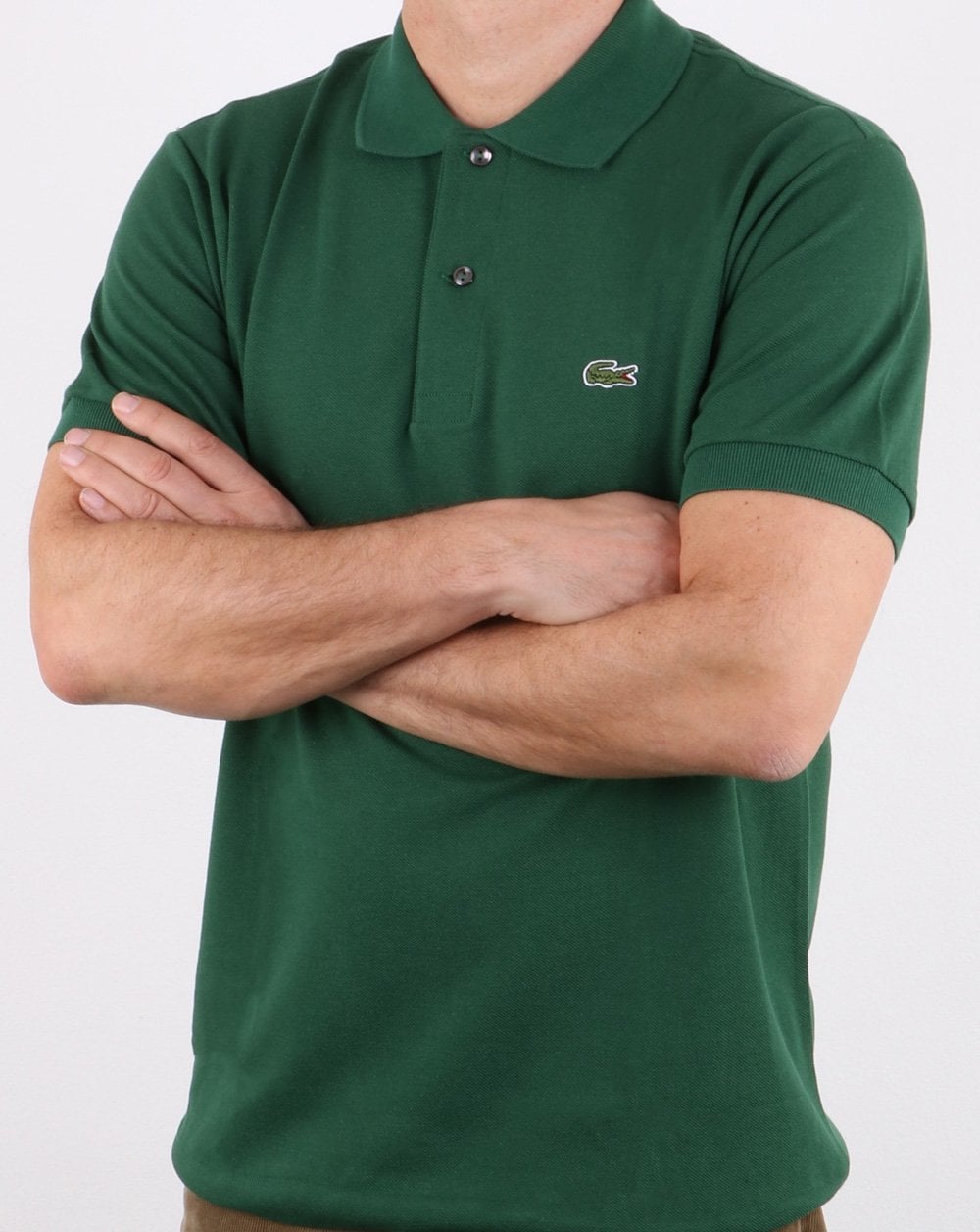 Lacoste – Klassisches Poloshirt mit zwei Knöpfen, Grün