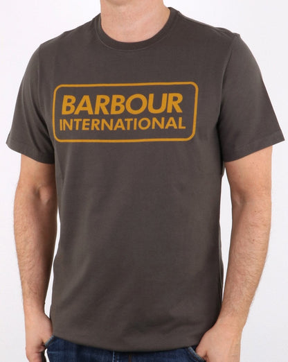 Barbour – T-Shirt mit Blocklogo in Olivgrün