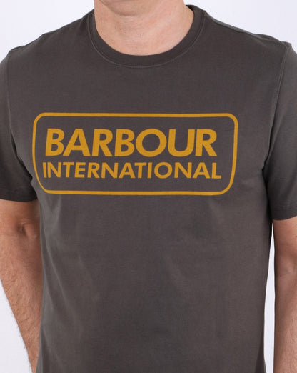 Barbour – T-Shirt mit Blocklogo in Olivgrün