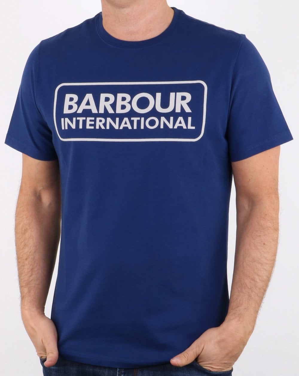 Barbour Block Logo T-Shirt Blau