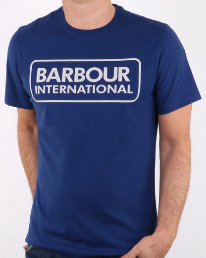 Barbour Block Logo T-Shirt Blau