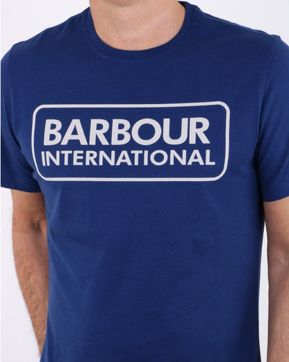 Barbour Block Logo T-Shirt Blau